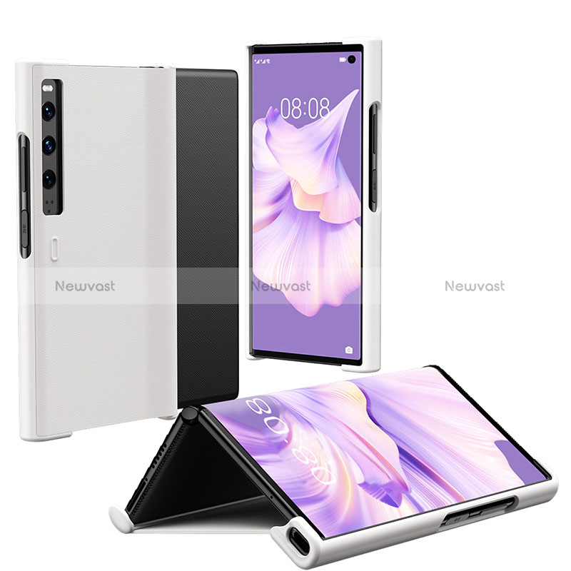 Hard Rigid Plastic Matte Finish Front and Back Cover Case 360 Degrees ZL1 for Huawei Mate Xs 2 Silver