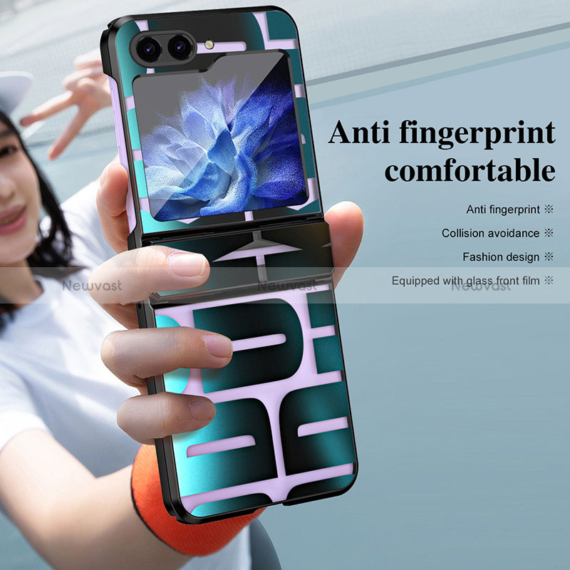 Hard Rigid Plastic Matte Finish Front and Back Cover Case 360 Degrees ZL1 for Samsung Galaxy Z Flip5 5G