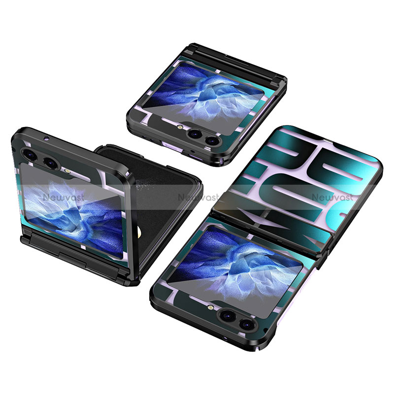 Hard Rigid Plastic Matte Finish Front and Back Cover Case 360 Degrees ZL1 for Samsung Galaxy Z Flip5 5G