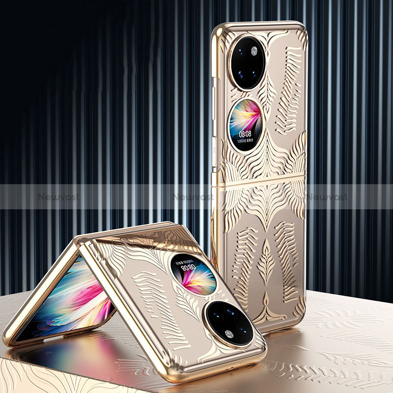 Hard Rigid Plastic Matte Finish Front and Back Cover Case 360 Degrees ZL4 for Huawei Pocket S Gold