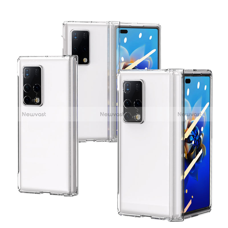 Hard Rigid Plastic Matte Finish Front and Back Cover Case 360 Degrees ZL6 for Huawei Mate X2 Clear