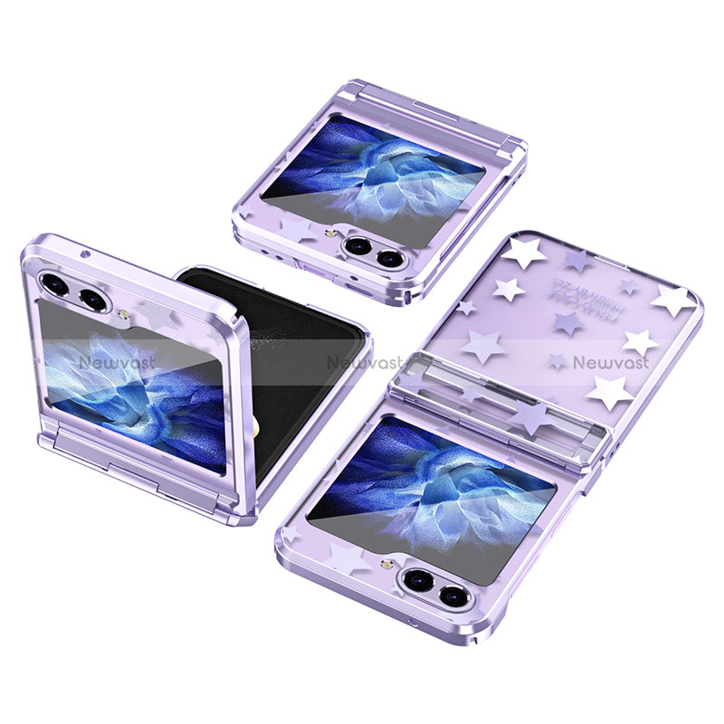 Hard Rigid Plastic Matte Finish Front and Back Cover Case 360 Degrees ZL6 for Samsung Galaxy Z Flip5 5G