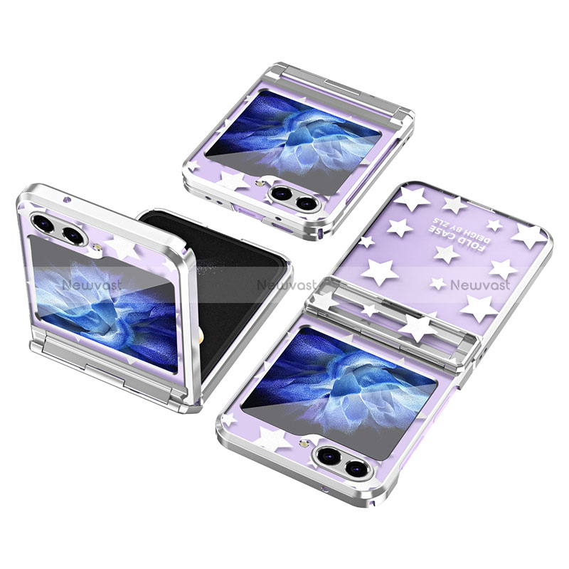 Hard Rigid Plastic Matte Finish Front and Back Cover Case 360 Degrees ZL6 for Samsung Galaxy Z Flip5 5G