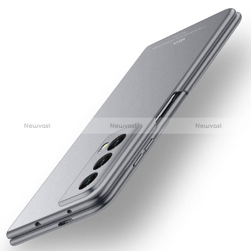 Hard Rigid Plastic Matte Finish Front and Back Cover Case 360 Degrees ZL7 for Huawei Honor Magic Vs2 5G Gray