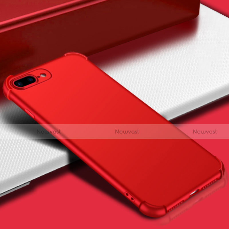 Hard Rigid Plastic Matte Finish Front and Back Snap On Case 360 Degrees D01 for Apple iPhone 7 Plus Red