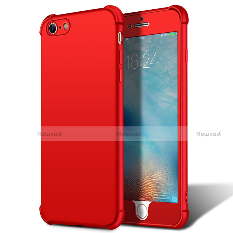 Hard Rigid Plastic Matte Finish Front and Back Snap On Case 360 Degrees M01 for Apple iPhone 6 Plus Red