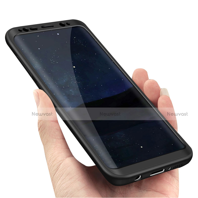 Hard Rigid Plastic Matte Finish Front and Back Snap On Case 360 Degrees M02 for Samsung Galaxy S8 Black