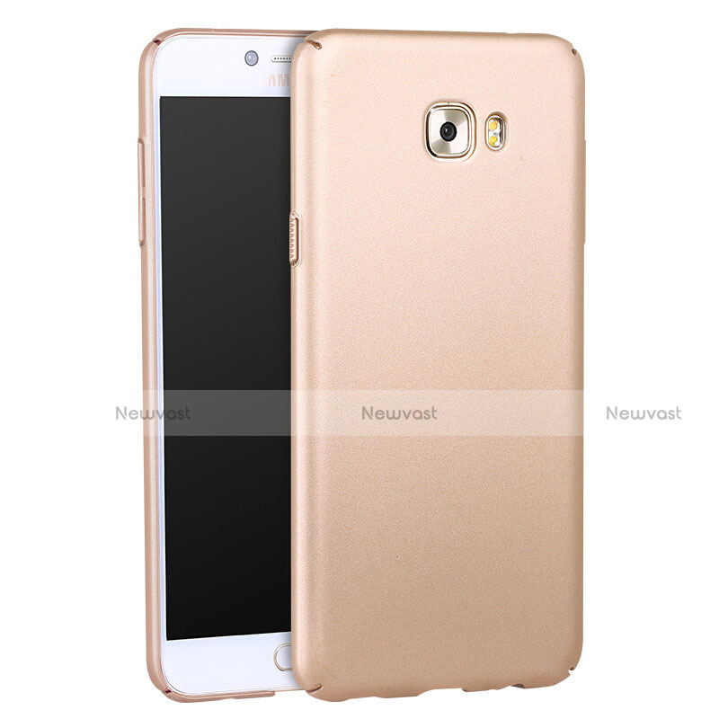 Hard Rigid Plastic Matte Finish Snap On Case for Samsung Galaxy C7 Pro C7010 Gold