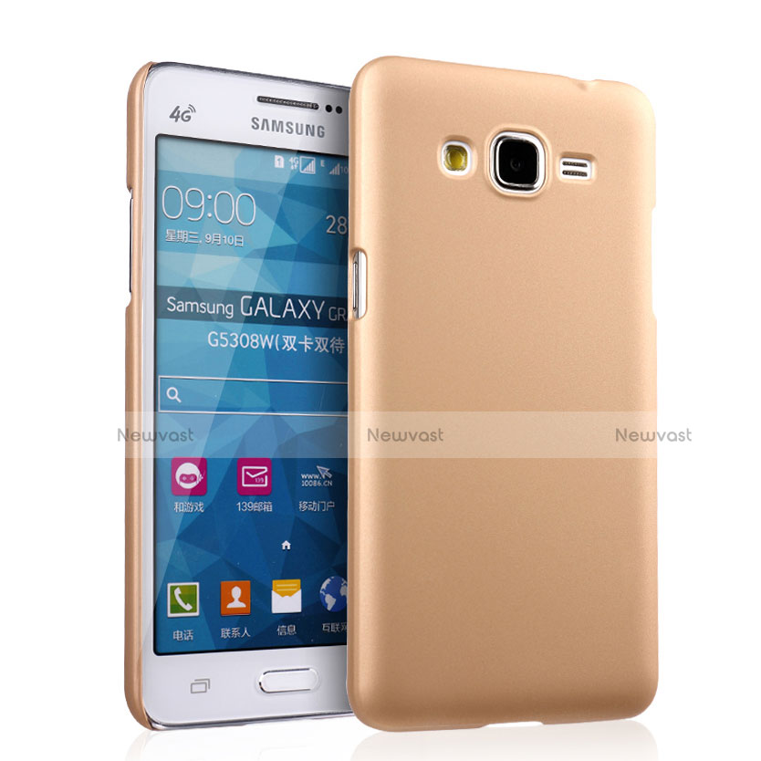 Hard Rigid Plastic Matte Finish Snap On Case for Samsung Galaxy Grand Prime 4G G531F Duos TV Gold