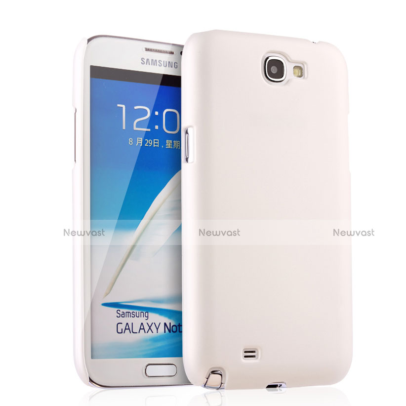 Hard Rigid Plastic Matte Finish Snap On Case for Samsung Galaxy Note 2 N7100 N7105 White