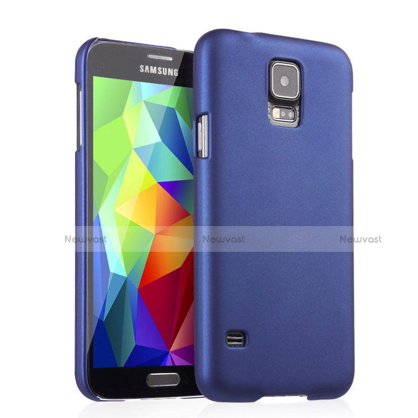 Hard Rigid Plastic Matte Finish Snap On Case for Samsung Galaxy S5 G900F G903F Blue