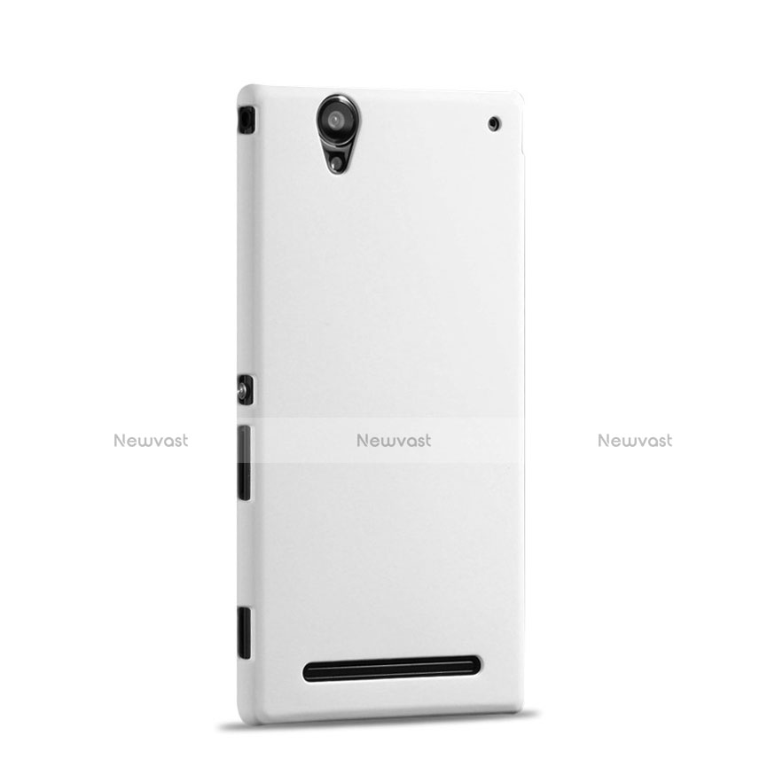 Hard Rigid Plastic Matte Finish Snap On Case for Sony Xperia T2 Ultra Dual White