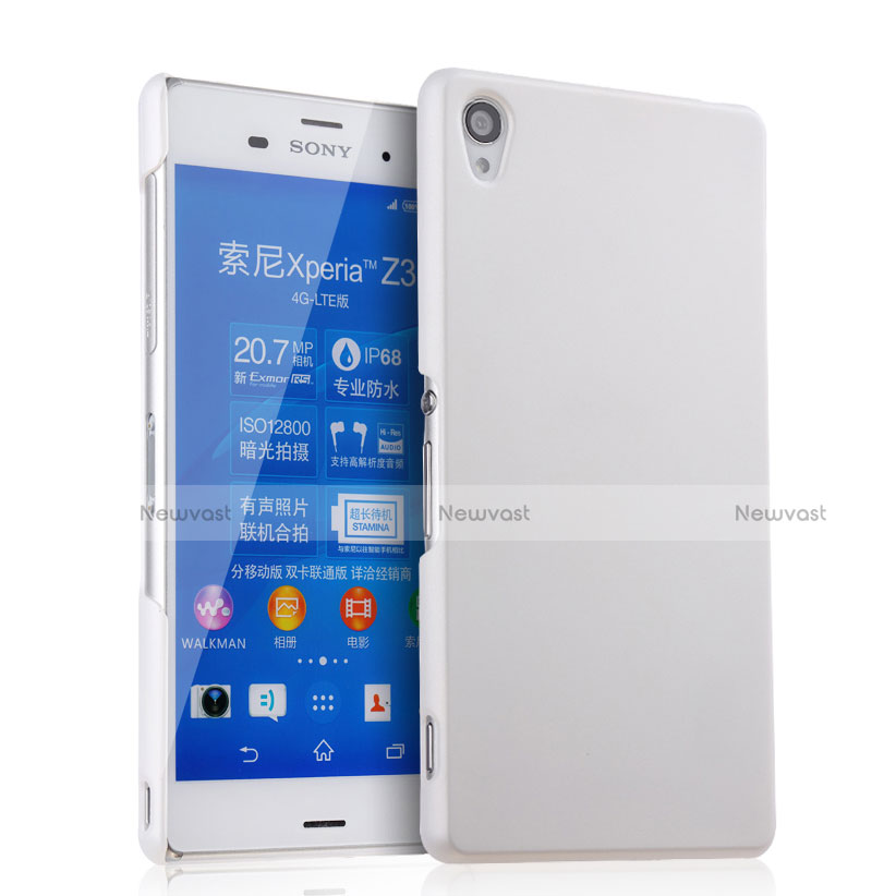 Hard Rigid Plastic Matte Finish Snap On Case for Sony Xperia Z3 White