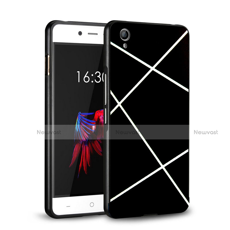 Hard Rigid Plastic Matte Finish Snap On Case Line for OnePlus X Black