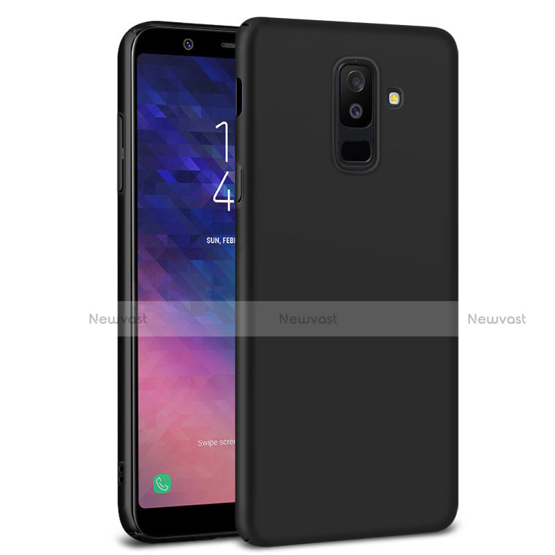 Hard Rigid Plastic Matte Finish Snap On Case M02 for Samsung Galaxy A6 Plus (2018) Black