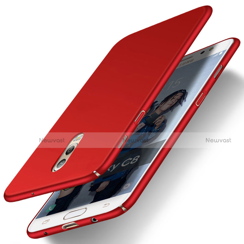 Hard Rigid Plastic Matte Finish Snap On Case M03 for Samsung Galaxy J7 Plus Red