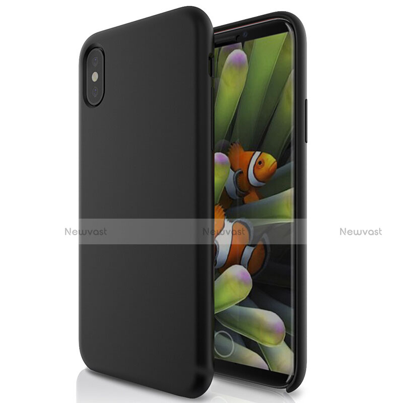 Hard Rigid Plastic Matte Finish Snap On Case S01 for Apple iPhone X Black