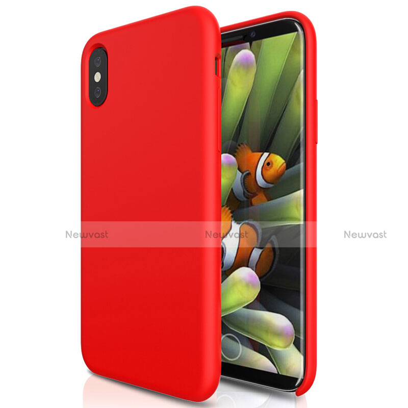 Hard Rigid Plastic Matte Finish Snap On Case S01 for Apple iPhone X Red