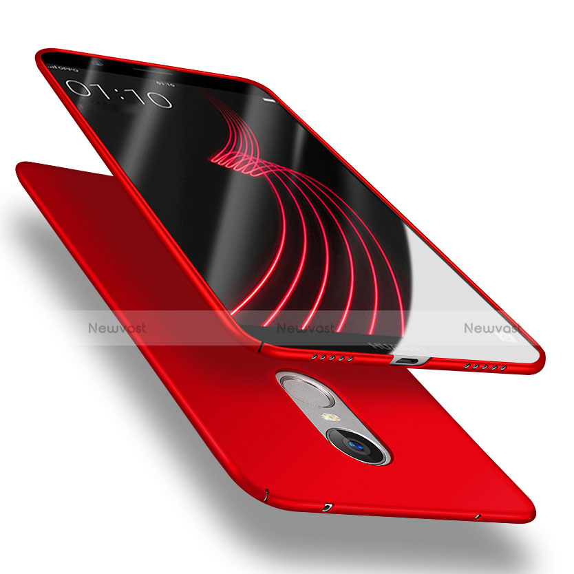 Hard Rigid Plastic Matte Finish Snap On Case with Finger Ring Stand A02 for Huawei Enjoy 6 Red