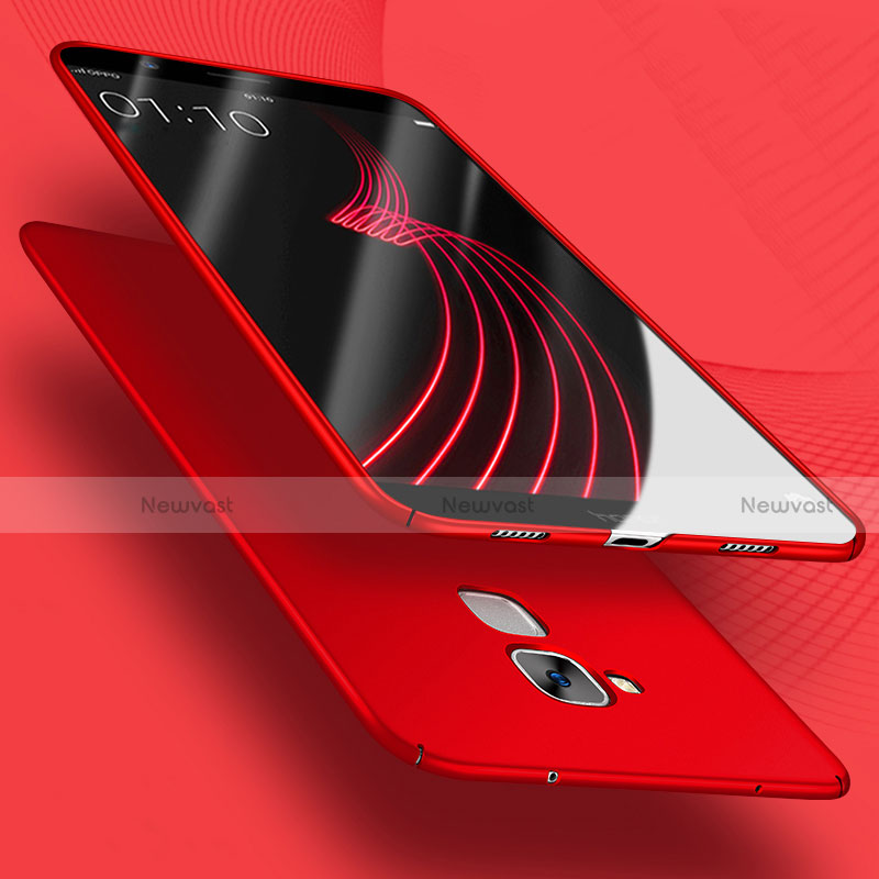 Hard Rigid Plastic Matte Finish Snap On Case with Finger Ring Stand A02 for Huawei Honor 7 Lite Red