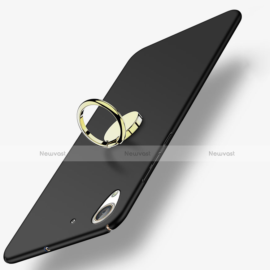 Hard Rigid Plastic Matte Finish Snap On Case with Finger Ring Stand A03 for Huawei Honor Holly 3 Black