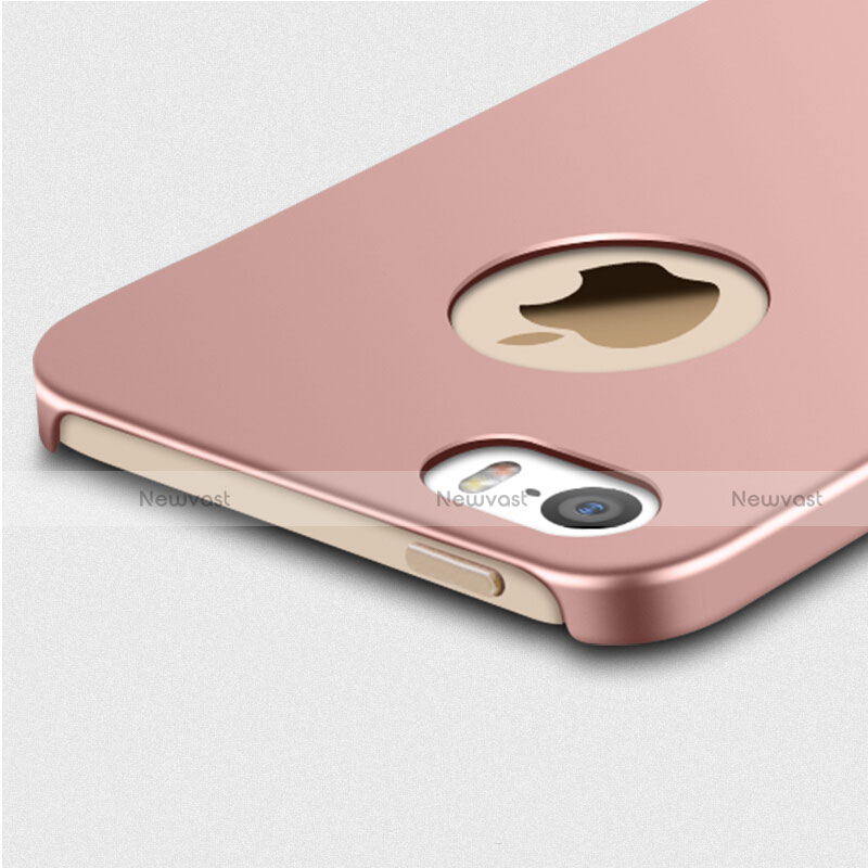 Hard Rigid Plastic Matte Finish Snap On Case with Finger Ring Stand for Apple iPhone 5S Pink