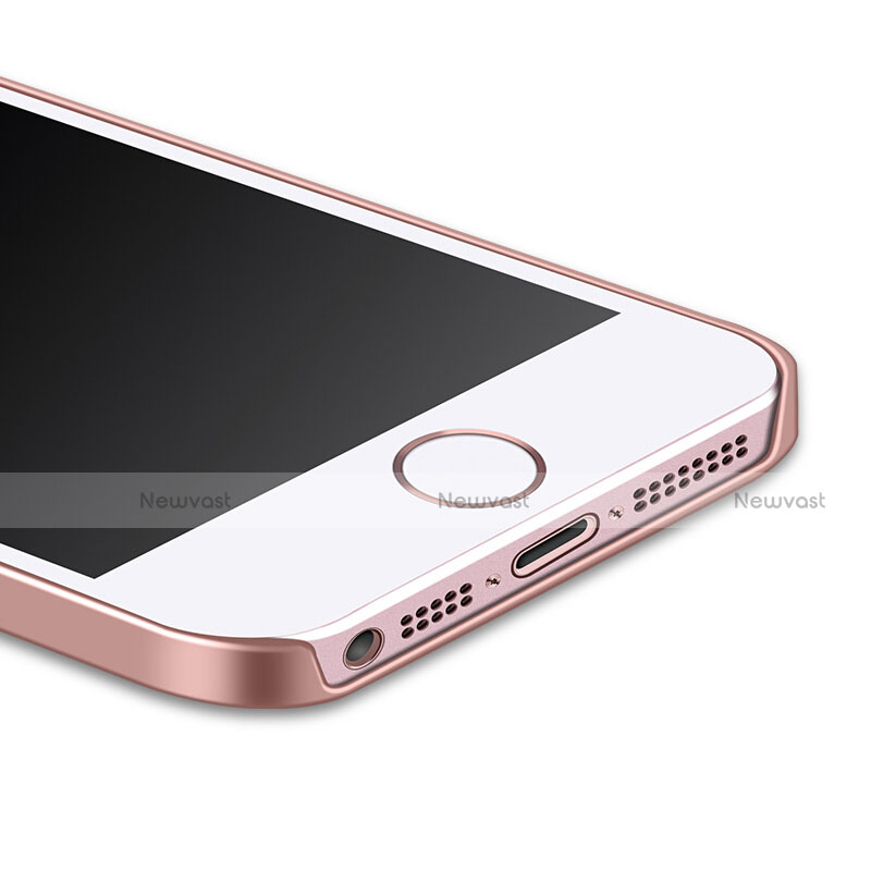 Hard Rigid Plastic Matte Finish Snap On Case with Finger Ring Stand for Apple iPhone 5S Pink