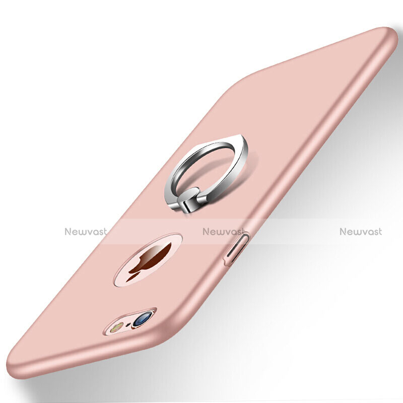 Hard Rigid Plastic Matte Finish Snap On Case with Finger Ring Stand for Apple iPhone 6S Pink