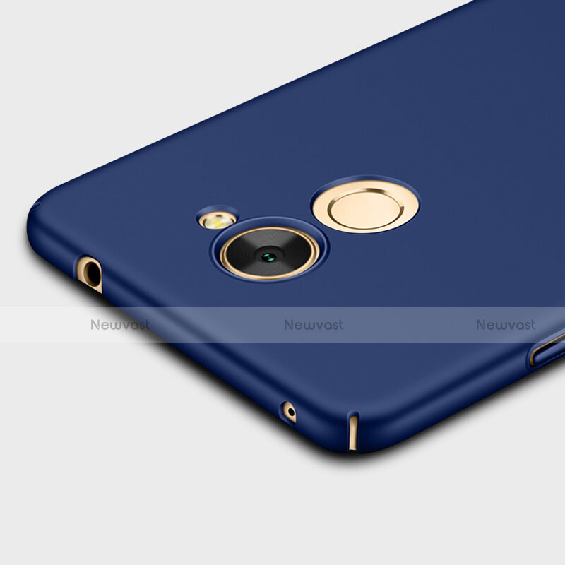 Hard Rigid Plastic Matte Finish Snap On Case with Finger Ring Stand for Huawei Enjoy 7 Plus Blue