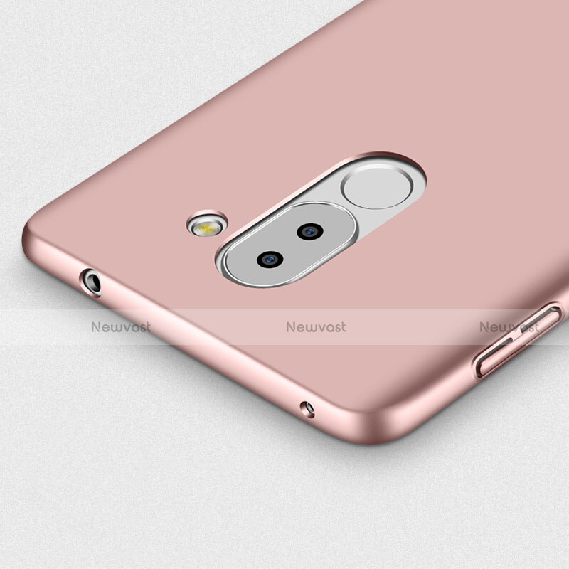 Hard Rigid Plastic Matte Finish Snap On Case with Finger Ring Stand for Huawei GR5 (2017) Rose Gold