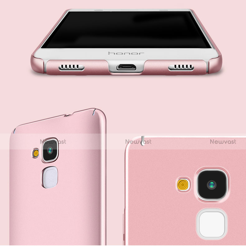 Hard Rigid Plastic Matte Finish Snap On Case with Finger Ring Stand for Huawei GT3 Rose Gold