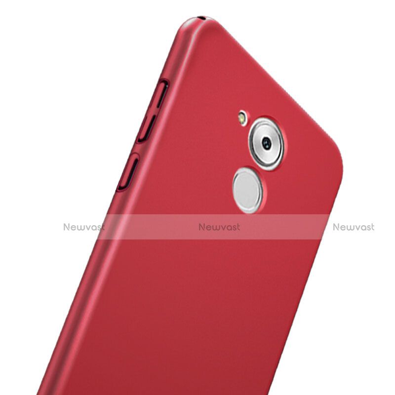 Hard Rigid Plastic Matte Finish Snap On Case with Finger Ring Stand for Huawei Honor 6C Red