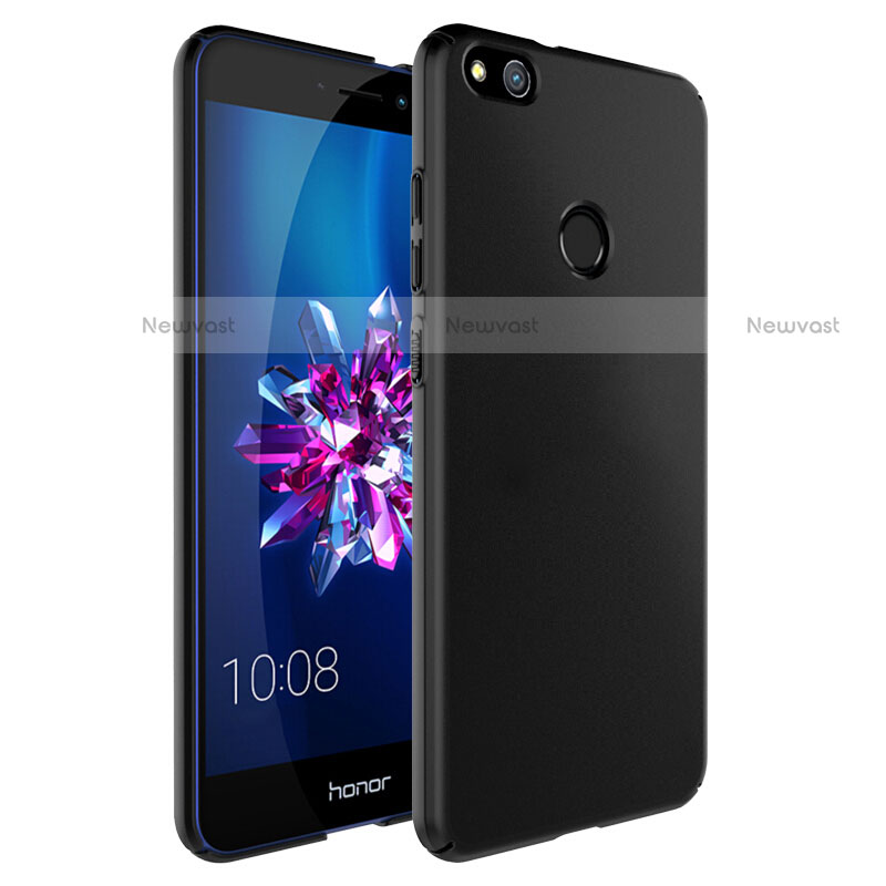 Hard Rigid Plastic Matte Finish Snap On Case with Finger Ring Stand for Huawei Honor 8 Lite Black