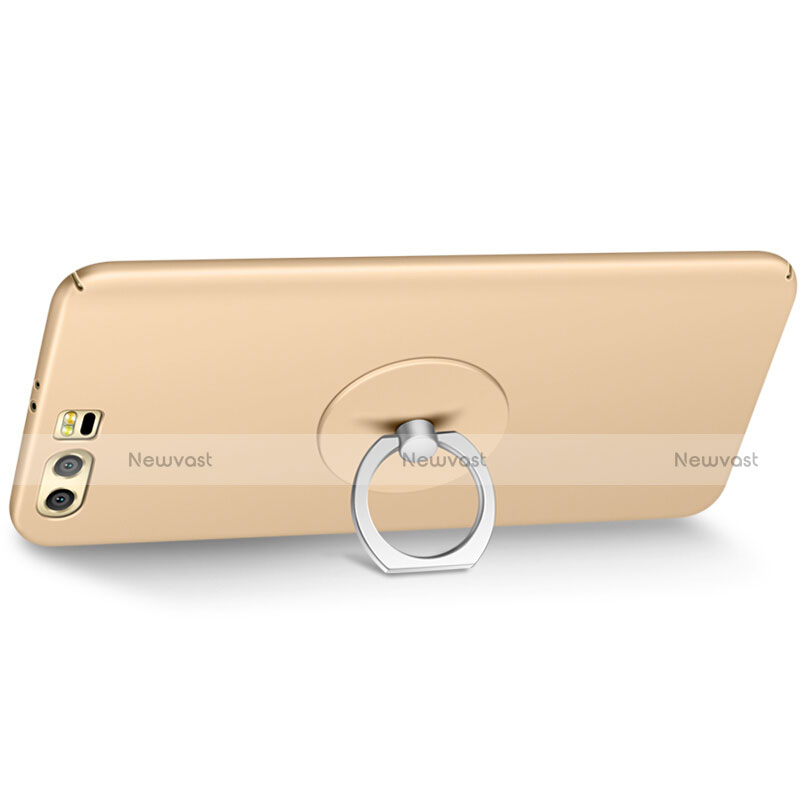 Hard Rigid Plastic Matte Finish Snap On Case with Finger Ring Stand for Huawei Honor 9 Gold