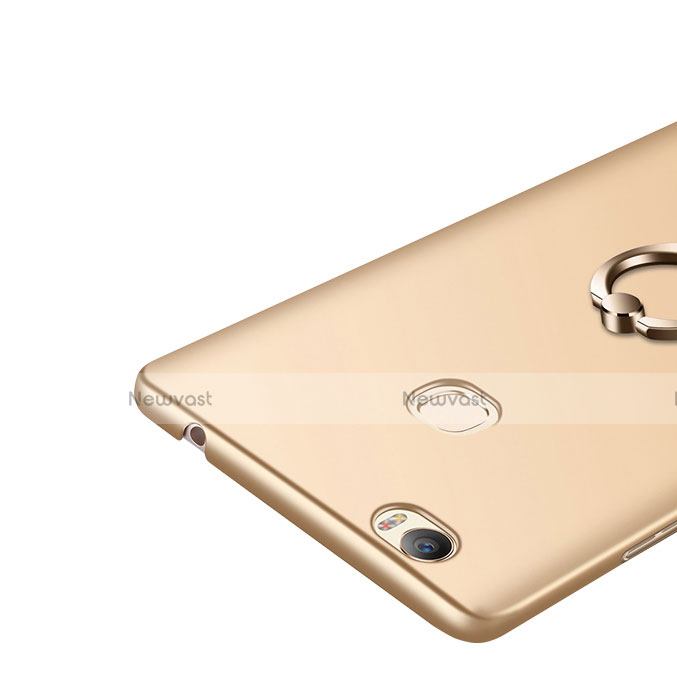 Hard Rigid Plastic Matte Finish Snap On Case with Finger Ring Stand for Huawei Honor V8 Max Gold