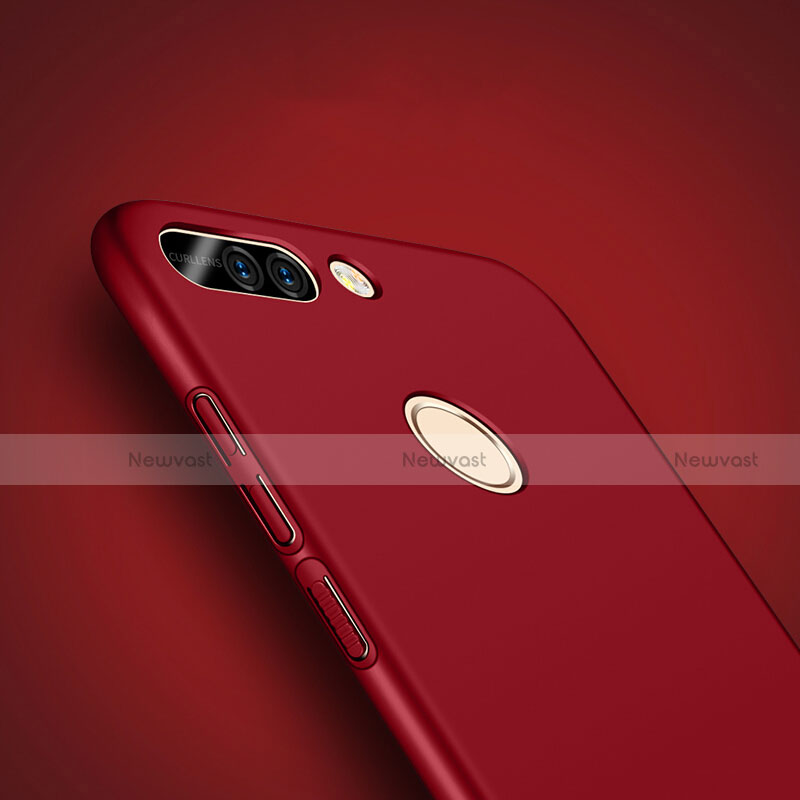 Hard Rigid Plastic Matte Finish Snap On Case with Finger Ring Stand for Huawei Honor V9 Red