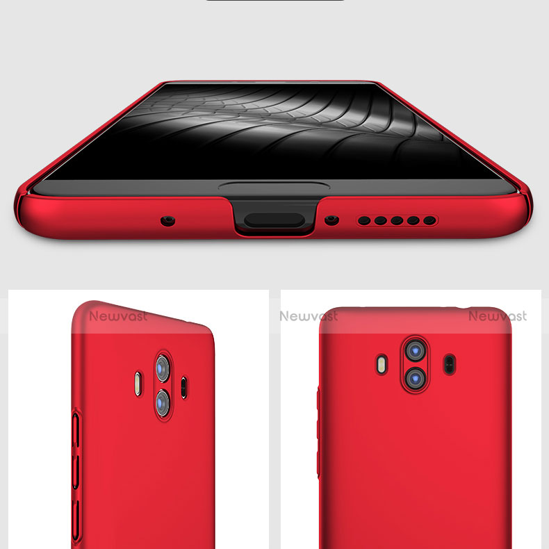 Hard Rigid Plastic Matte Finish Snap On Case with Finger Ring Stand for Huawei Mate 10 Red