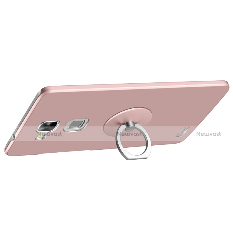 Hard Rigid Plastic Matte Finish Snap On Case with Finger Ring Stand for Huawei Mate 7 Pink