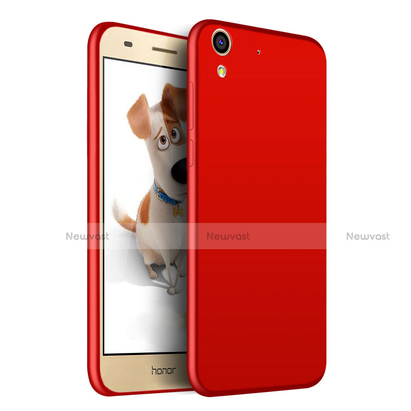 Hard Rigid Plastic Matte Finish Snap On Case with Finger Ring Stand for Huawei Y6 II 5 5 Red