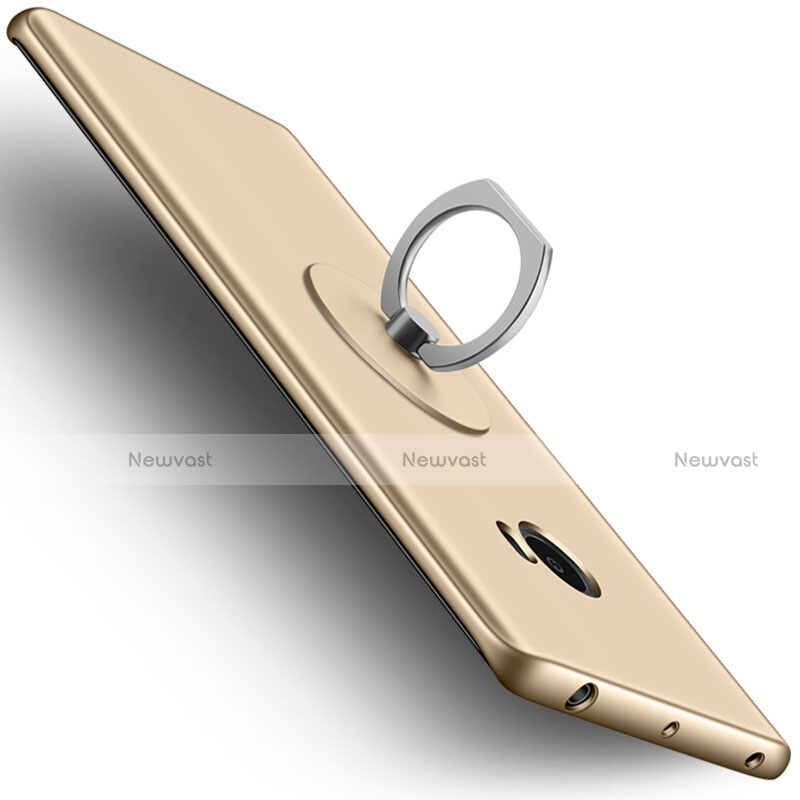 Hard Rigid Plastic Matte Finish Snap On Case with Finger Ring Stand for Xiaomi Mi Note 2 Gold