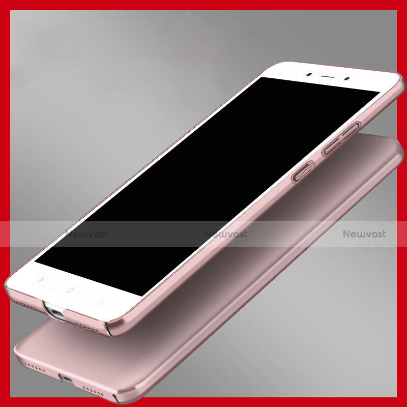 Hard Rigid Plastic Matte Finish Snap On Case with Finger Ring Stand for Xiaomi Redmi Note 4X High Edition Rose Gold