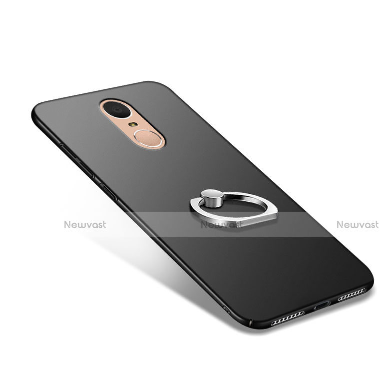 Hard Rigid Plastic Matte Finish Snap On Case with Finger Ring Stand Q02 for Huawei Enjoy 6 Black