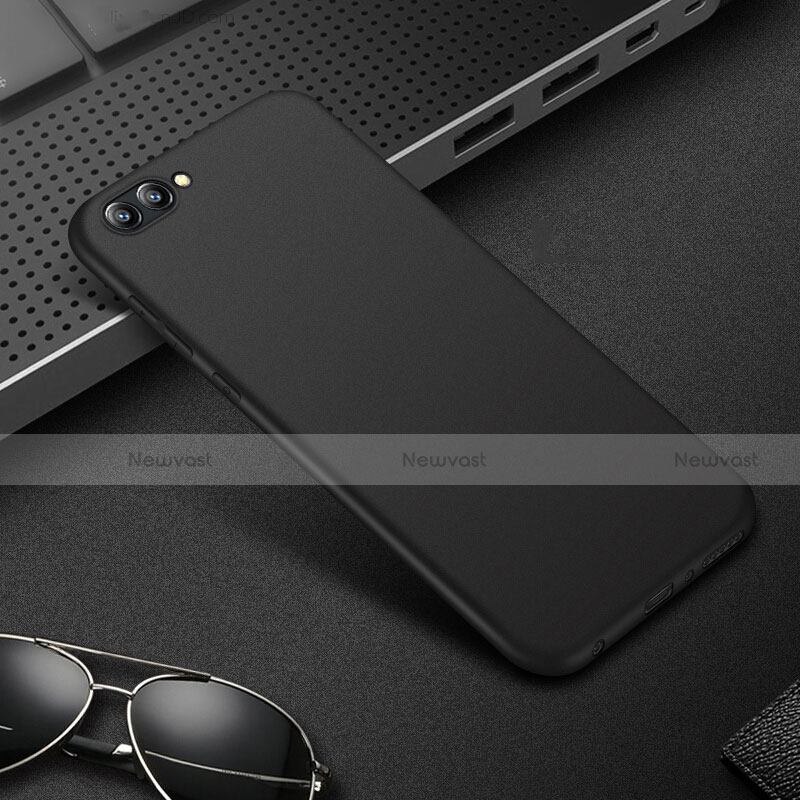 Hard Rigid Plastic Matte Finish Snap On Case with Finger Ring Stand Q02 for Huawei Honor V10 Black