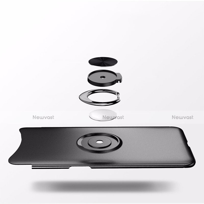 Hard Rigid Plastic Matte Finish Snap On Case with Magnetic Finger Ring Stand for Oppo Find X Black