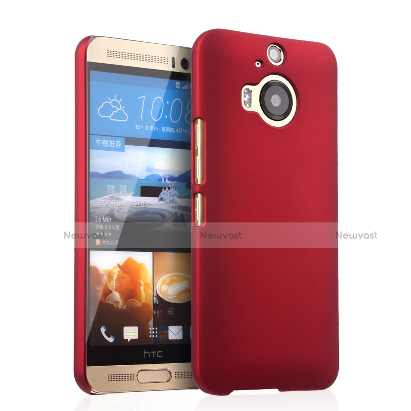 Hard Rigid Plastic Matte Finish Snap On Cover for HTC One M9 Plus Red