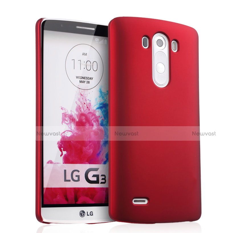 Hard Rigid Plastic Matte Finish Snap On Cover for LG G3 Red