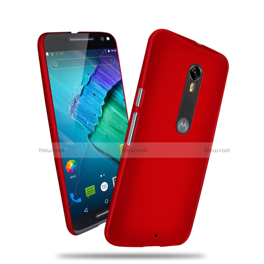 Hard Rigid Plastic Matte Finish Snap On Cover for Motorola Moto X Style Red