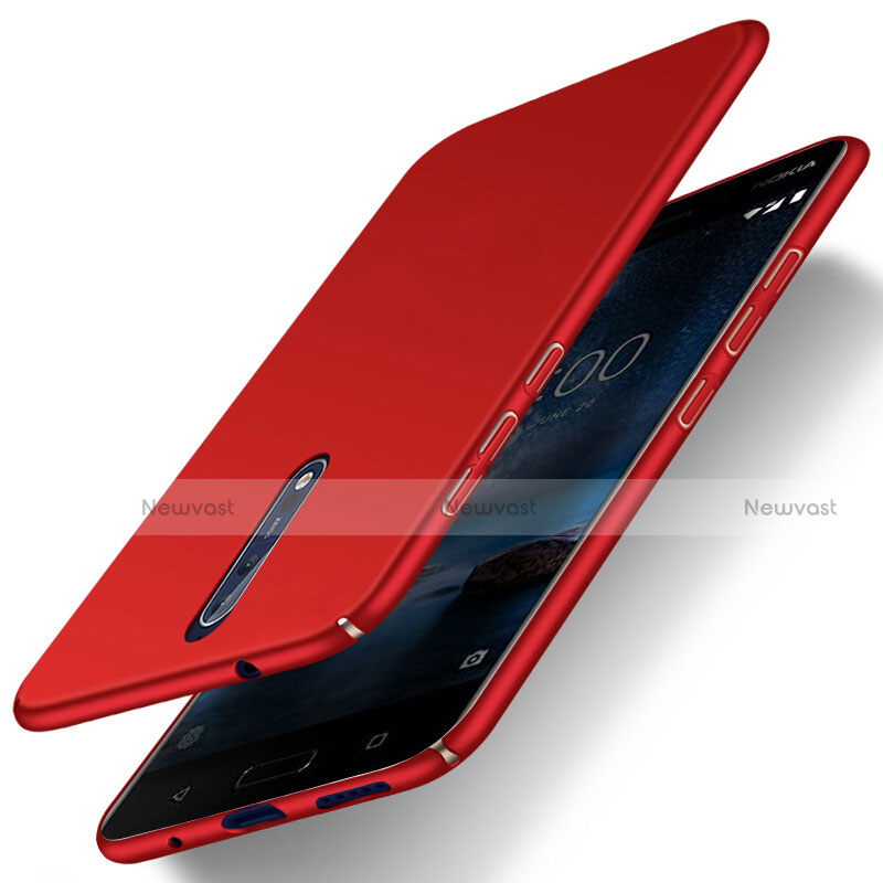 Hard Rigid Plastic Matte Finish Snap On Cover for Nokia 8 Red