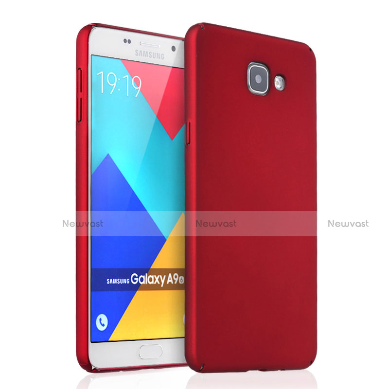 Hard Rigid Plastic Matte Finish Snap On Cover for Samsung Galaxy A9 (2016) A9000 Red