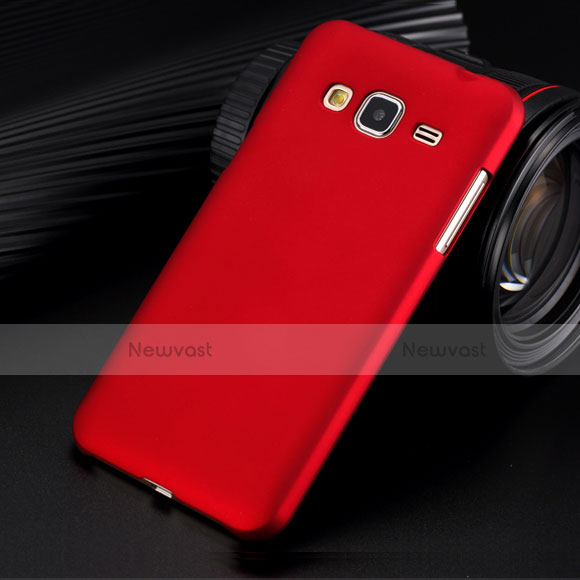 Hard Rigid Plastic Matte Finish Snap On Cover for Samsung Galaxy Amp Prime J320P J320M Red